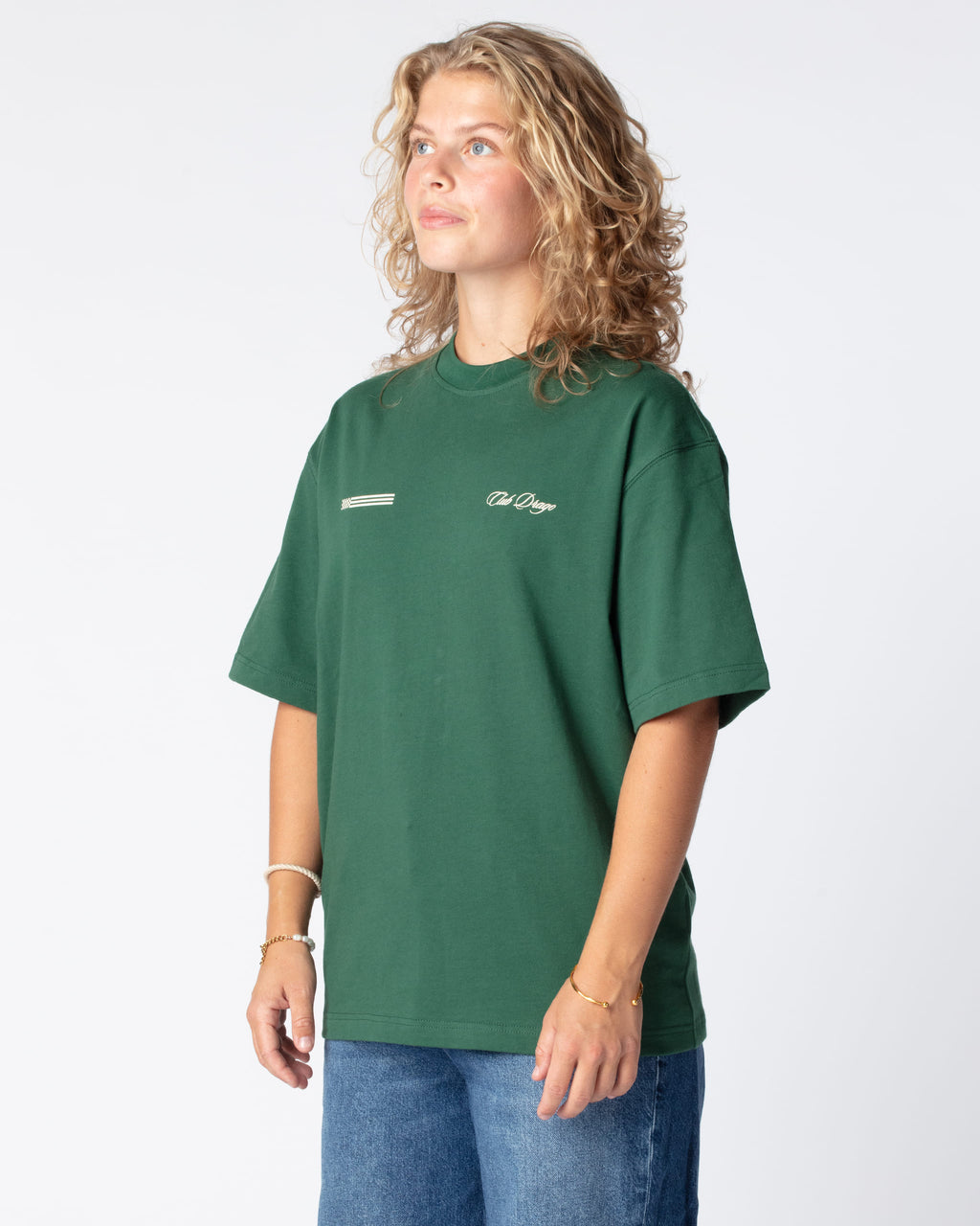 Diagonal Shot highlighting the relaxed box-fit shape of the Racing Team T-Shirt