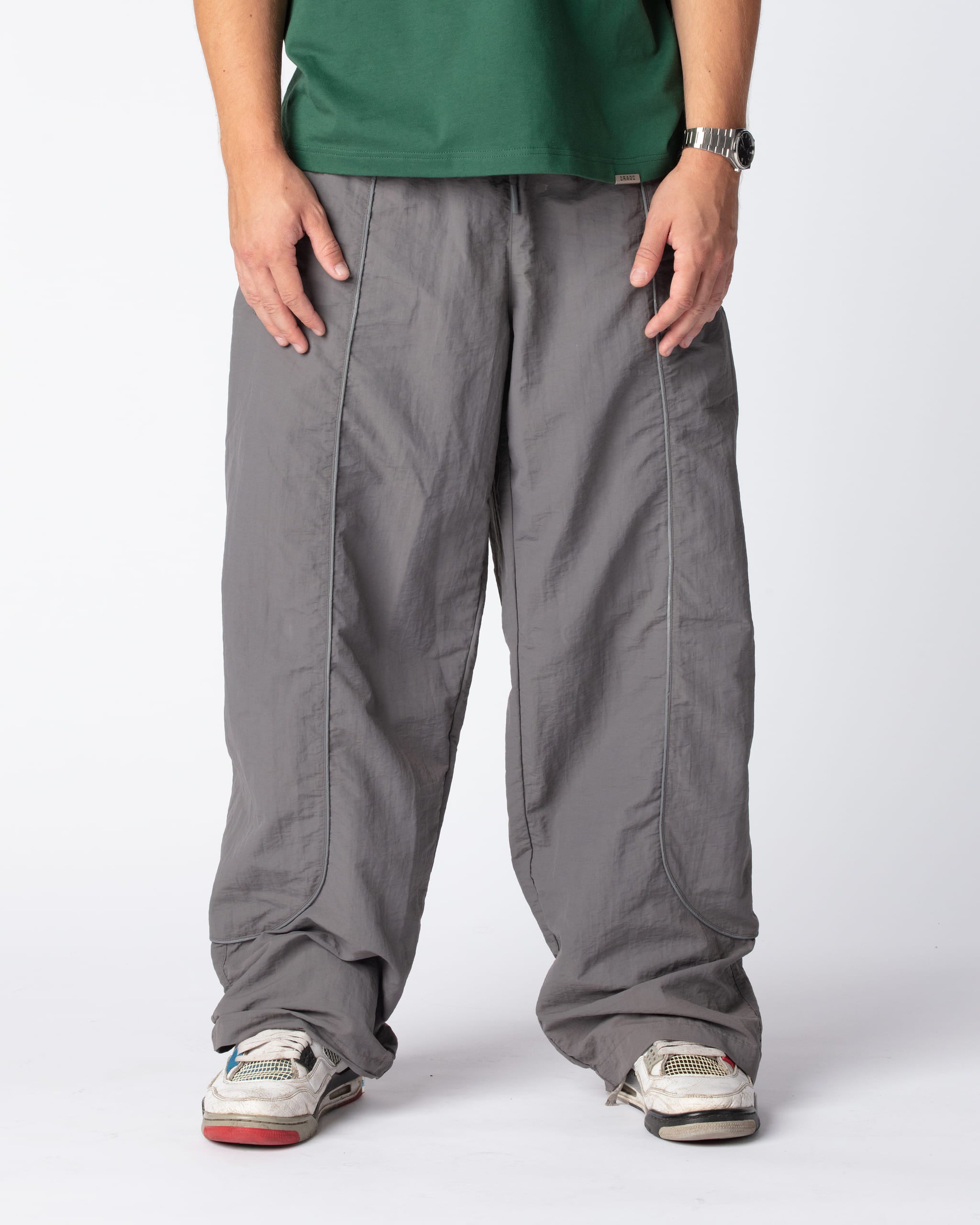 Front shot of our popular Track Pants Grey Steel