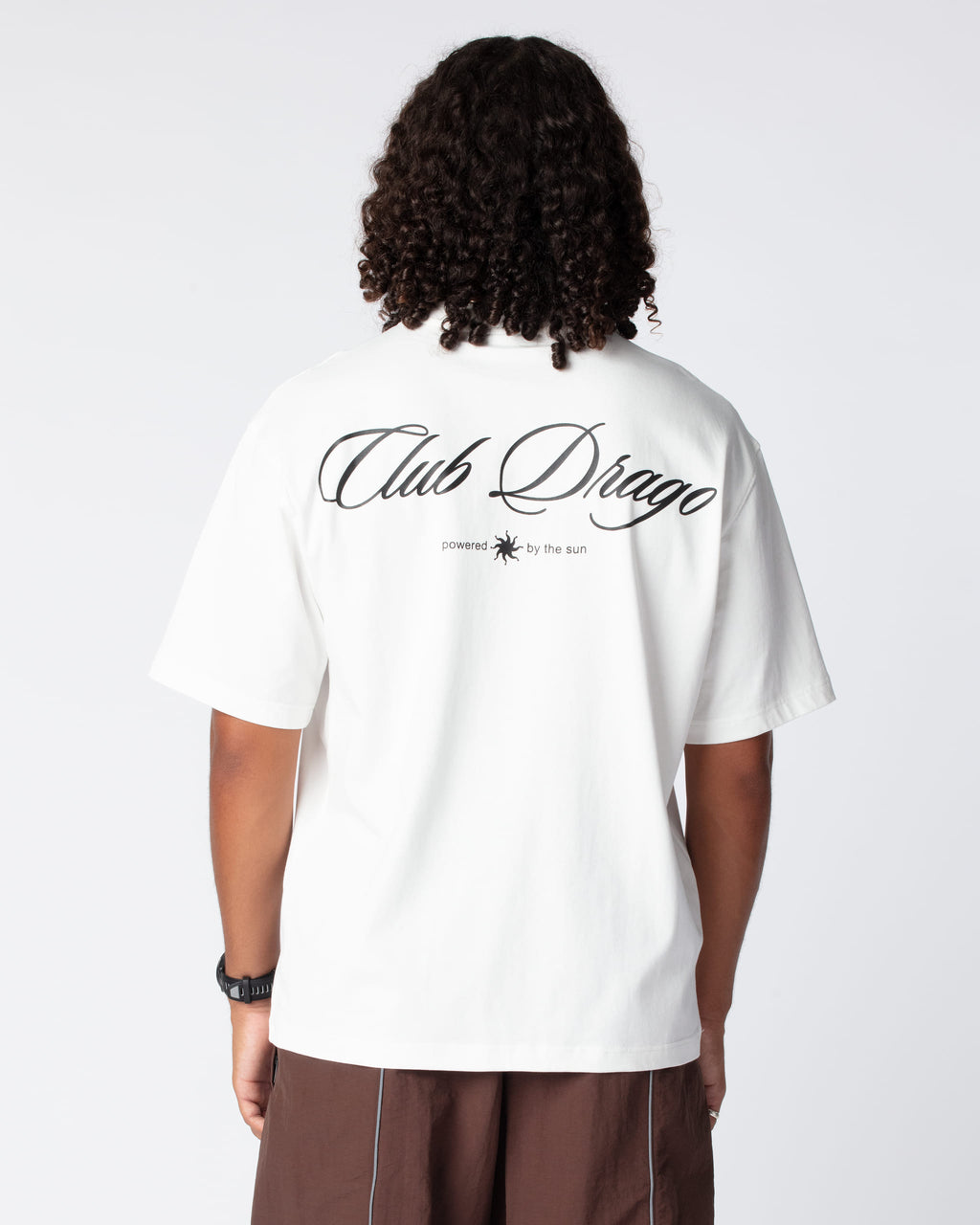 Rear shot of the Oversized Sun T-Shirt in Ivory White from 100% cotton